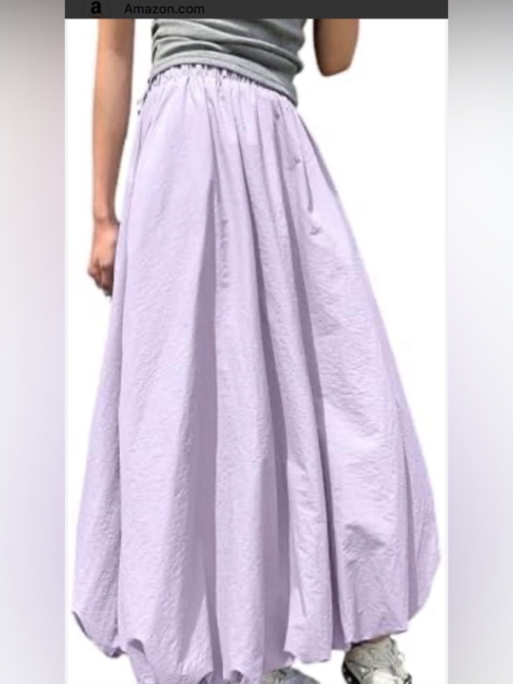 SHEIN Light Lavender Balloon-Hem Maxi Skirt